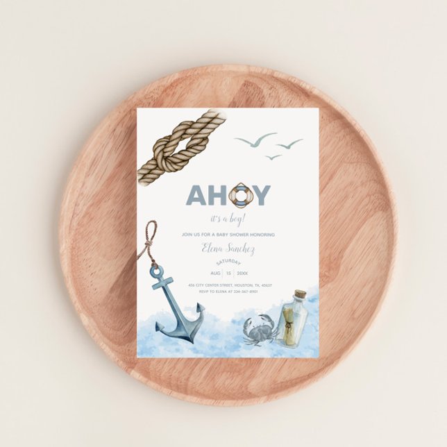 Ahoy ! C'est un garçon - Invitation Baby shower na (Créateur téléchargé)
