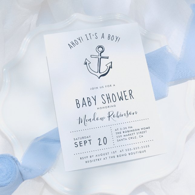 Ahoy ! C'est un garçon ! Invitation Baby shower na (Créateur téléchargé)