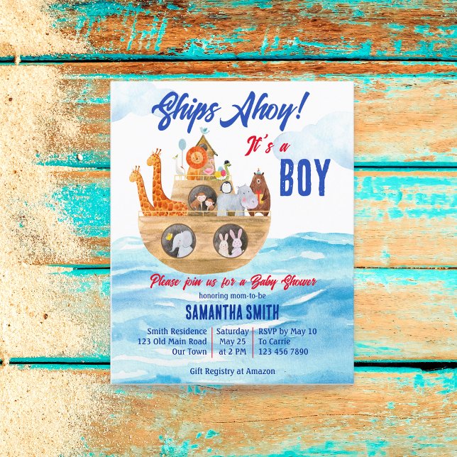 Ahoy c'est un garçon Noahs Ark baby shower budget  (Créateur téléchargé)