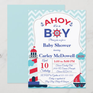 Ahoy C'est un Invitation de baby shower de garçon