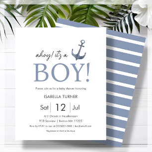 Ahoy ! C'est un petit Baby shower Invitation budgé