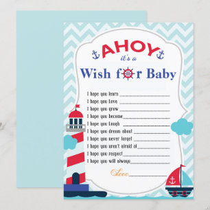Ahoy C'est une carte de conseil pour baby shower d