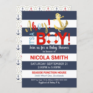 Ahoy c'est une invitation pour Baby showers