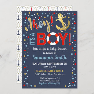 Ahoy c'est une invitation pour Baby showers