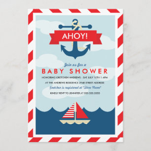 Ahoy ! Invitation Baby shower nautique