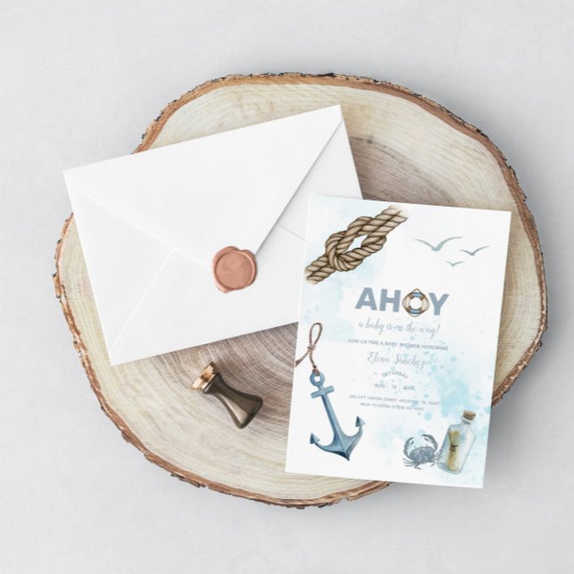Ahoy ! Invitation Baby shower nautique (Créateur téléchargé)