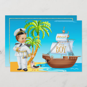 Ahoy It's A Boy Baby shower Invitation
