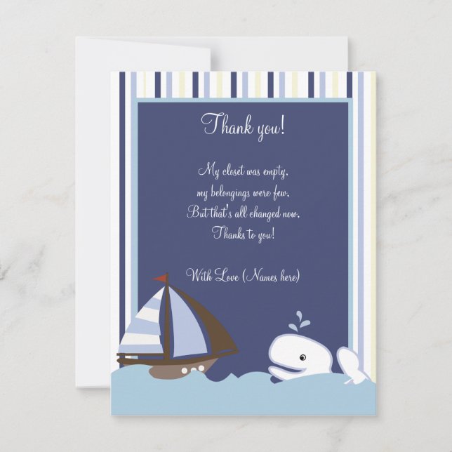 Ahoy Mate White Whale 4x5 Flat Merci note (Devant)