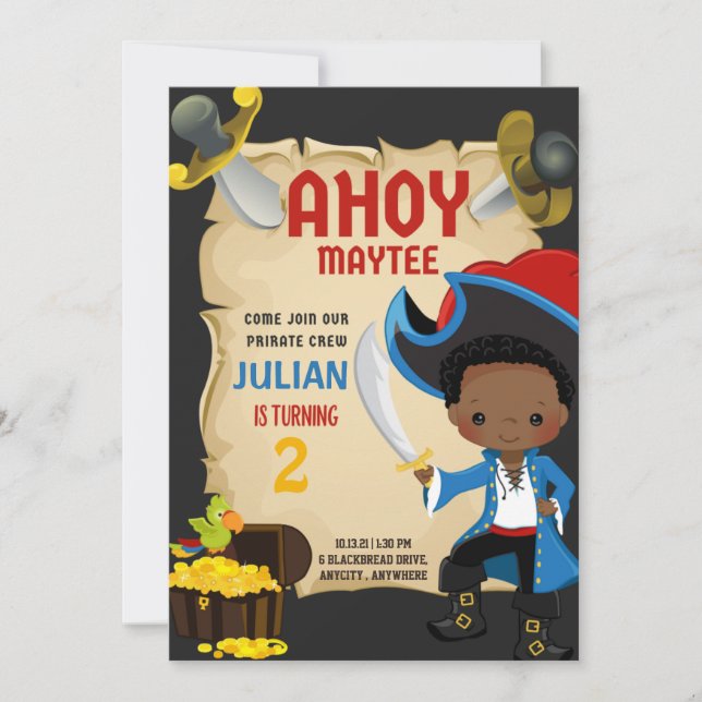 Ahoy Maytee fête d'anniversaire ! Carte d'invitati (Devant)