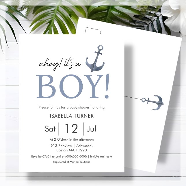 Ahoy ! Un garçon | Invitation Baby shower (Créateur téléchargé)