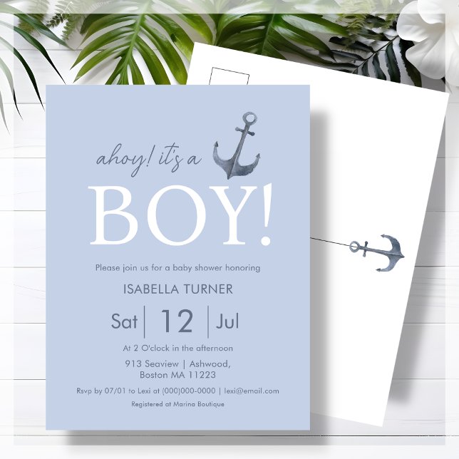 Ahoy ! Un garçon | Invitation Baby shower (Créateur téléchargé)