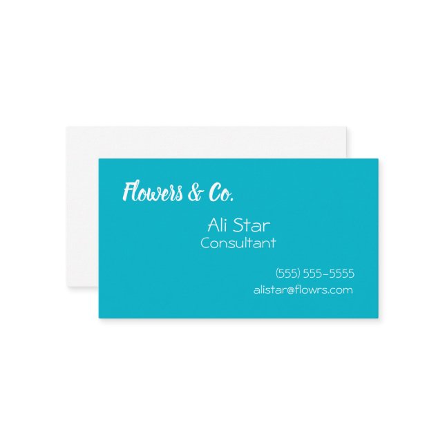 Ai Aqua Turquoise Solid Cartes de visite (Devant/Arrière en situation)