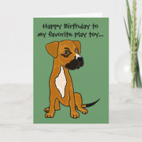 AI carte d'anniversaire drôle de mélange de boxeur
