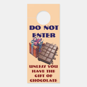 AI n'entre pas sans Affichette de porte au chocola