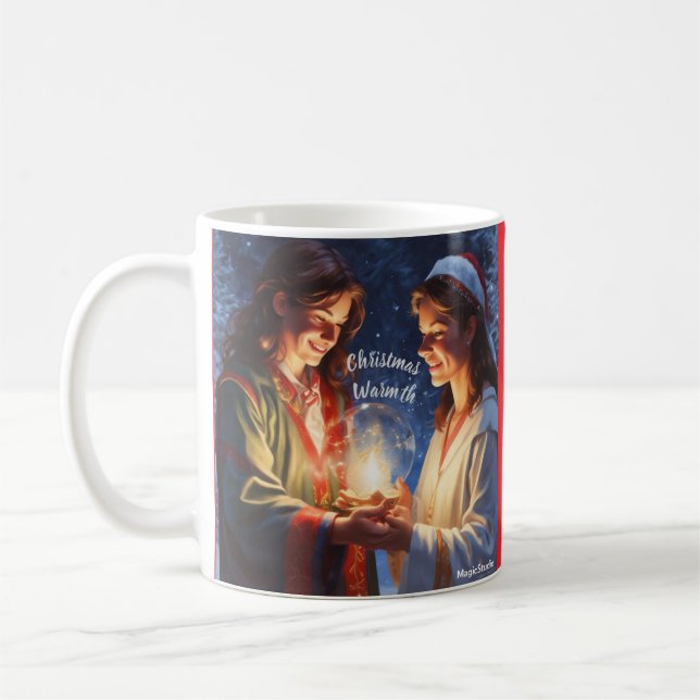 AI Noël Chaleur et joie Mug ou Coupe (Gauche)