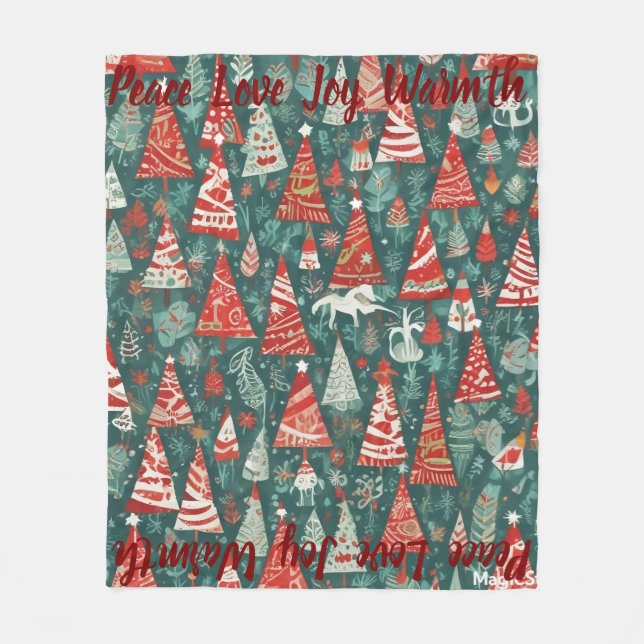 AI Peace Love Joy Chaleureuse Couverture d'arbre d (Devant)