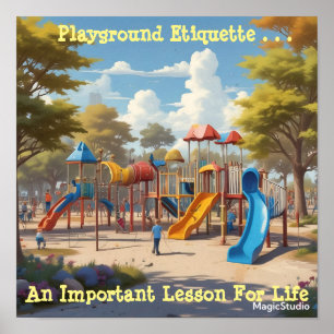 AI Téléchargeable Playground Etiquette Vie Poster