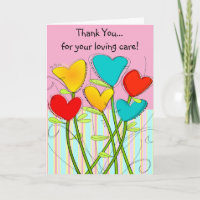 Aide-soignant Carte de remerciements rose