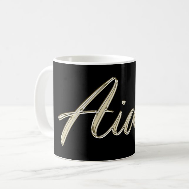 Aiden Name whitegold Tasse Teetasse Cafeetasse (Devant gauche)