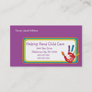 Aider le Carte de visite de la garde d'enfants