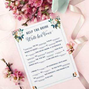 Aidez la mariée à écrire son jeu de Fête des marié