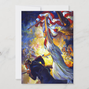 Aigle à drapeau américain vintage Patriotique Lady