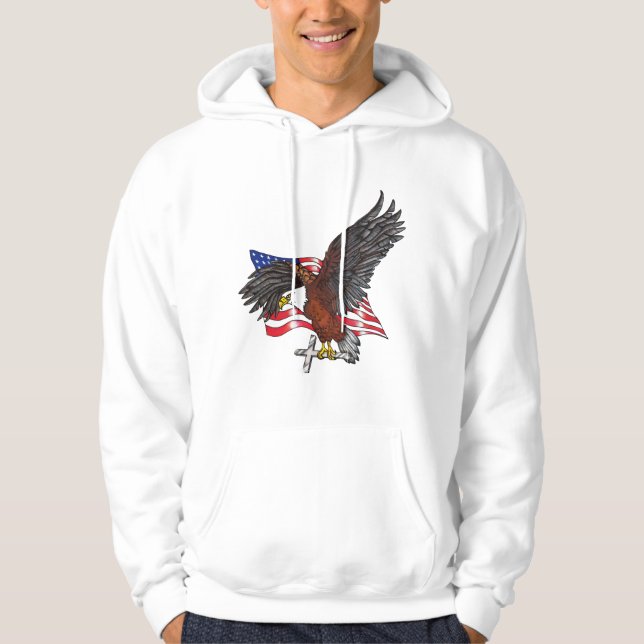 Aigle américaine avec Sweat - shirt à capuche croi (Devant)