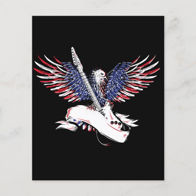 aigle avec drapeau américain couleur vacances guit (Devant)
