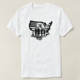 Aigle avec drapeau américain et T-shirt soldats