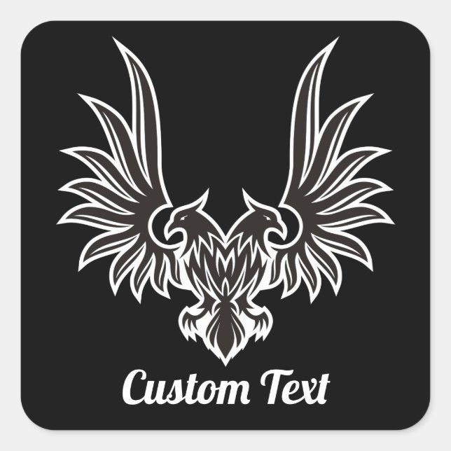 Aigle avec Sticker Carré à deux têtes (Devant)