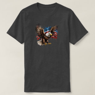 Aigle Avec T-shirt Drapeau Américain