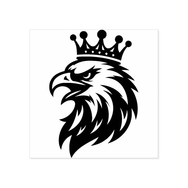 Aigle avec tampon en caoutchouc de couronne (Impression)