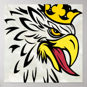 Aigle blanc marbre Valeur Poster Papier