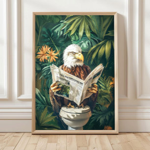 Aigle botanique sur impression de toilettes, décor
