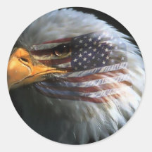 Aigle chauve américaine avec autocollants américai