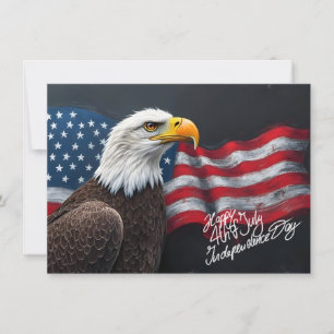 Aigle chauve avec drapeau américain Art du 4 juill
