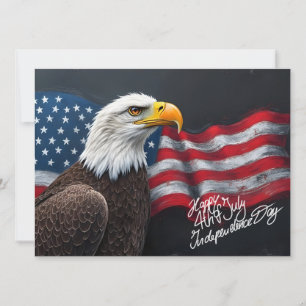 Aigle chauve avec drapeau américain Art du 4 juill