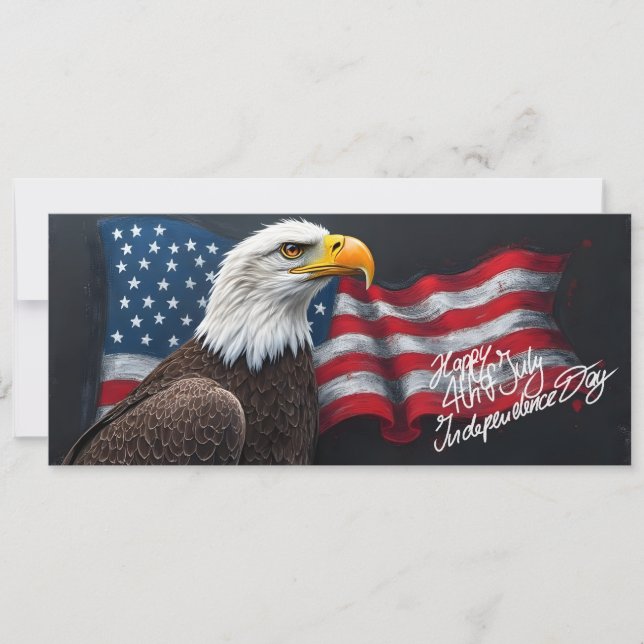 Aigle chauve avec drapeau américain Art du 4 juill (Devant)