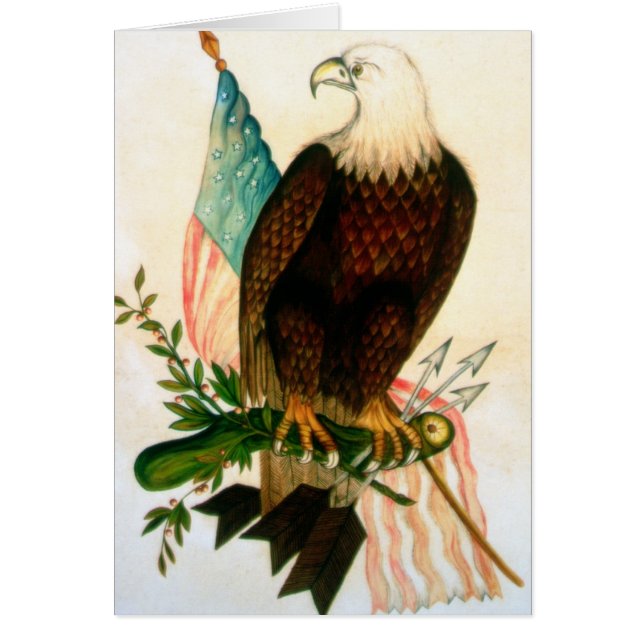 Aigle chauve avec le drapeau (Devant)