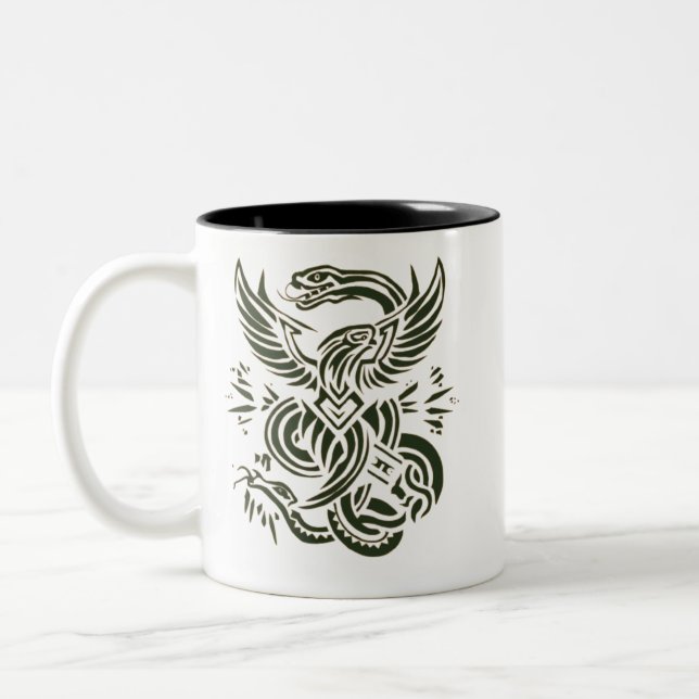 "Aigle contre Mug de design de serpent" #mug (Gauche)