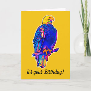 Aigle dans les couleurs Bonne carte d'anniversaire