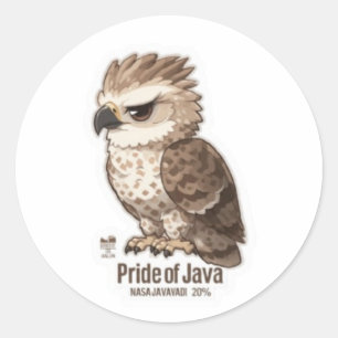 Aigle de Java Kawaii Autocollant - Nation Indonési