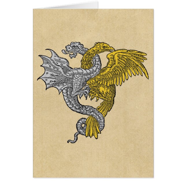 Aigle d'or et Carte pour notes de dragon d'argent (Devant)