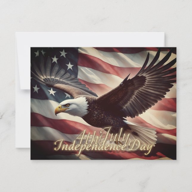 Aigle du 4 juillet avec drapeau américain (Devant)