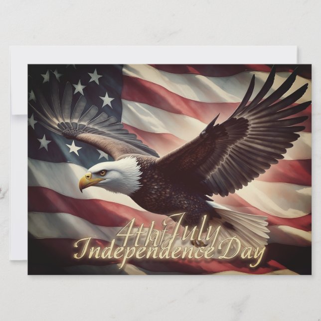Aigle du 4 juillet avec drapeau américain (Devant)