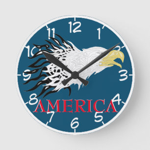 Aigle Hurleur Numéroté Amérique - Horloge Ronde