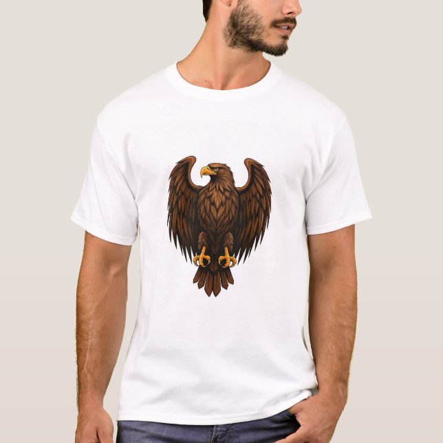 "Aigle Majestic : T-shirt gras et puissant" (Devant)