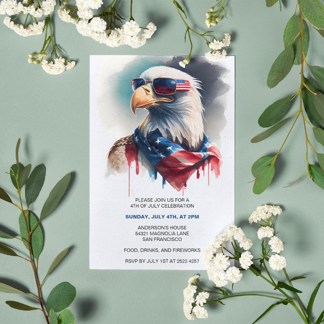 Aigle patriotique 4 juillet invitations (Créateur téléchargé)
