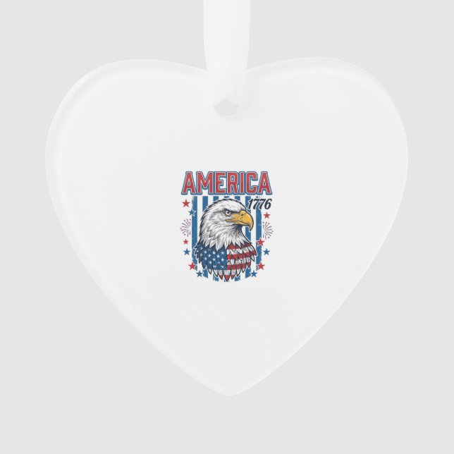 Aigle patriotique américain 1776 Dessin vectoriel  (devant)