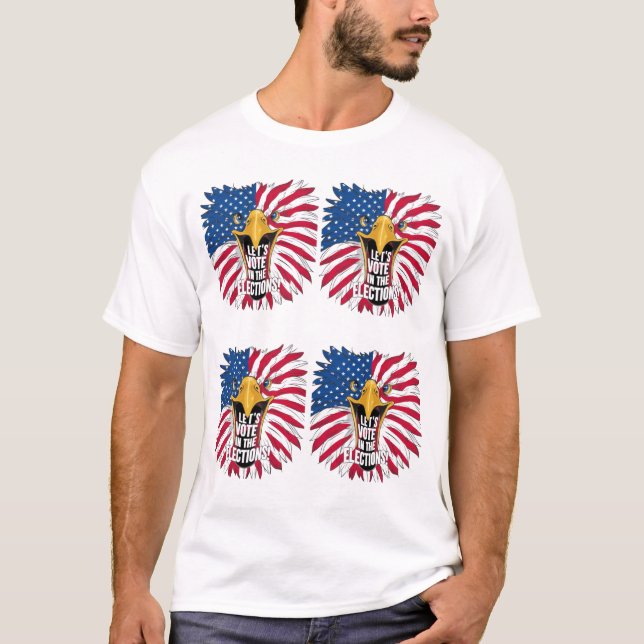 Aigle Patriotique Américain" Election Day T-Shirt (Devant)
